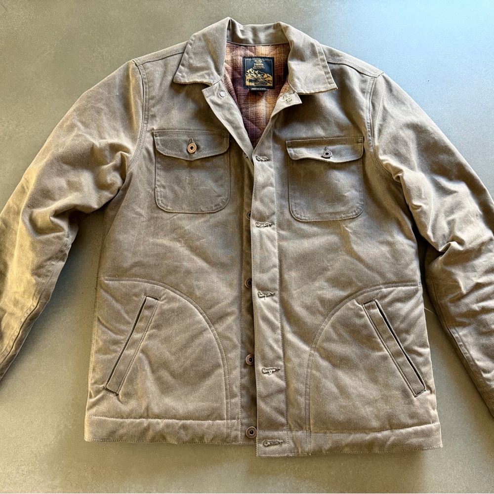 Flint and Tinder flannel-lined quilted waxed rancher jacket